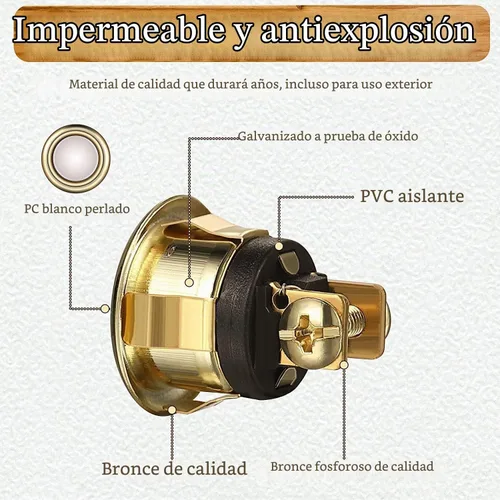 Vista 2 de Dreyoo - Timbre de puerta de metal iluminado con botón, estilo retro