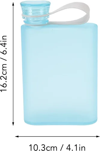 Vista 3 de Milltrip Botella de agua plana, 13.4 onzas líquidas de plástico, a prueba de fugas, reutilizable, delgada, botella de agua portátil de papel