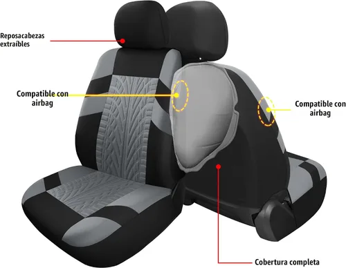 Vista 3 de Pariitadin - Juego de fundas de asiento de coche delanteras, fundas de asiento lavables y transpirables para coches, fundas de interior de coche