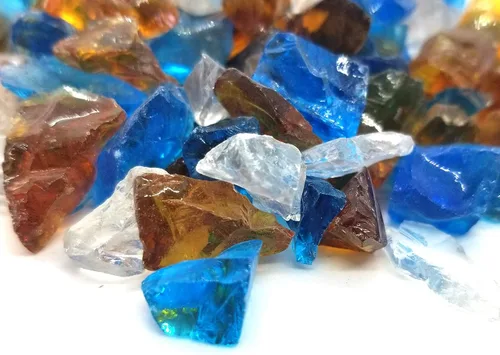 Vista 9 de (5 libras de mezcla de cobalto y azul de primera calidad, para interiores y exteriores, vidrio de fuego triturado para interiores y exteriores
