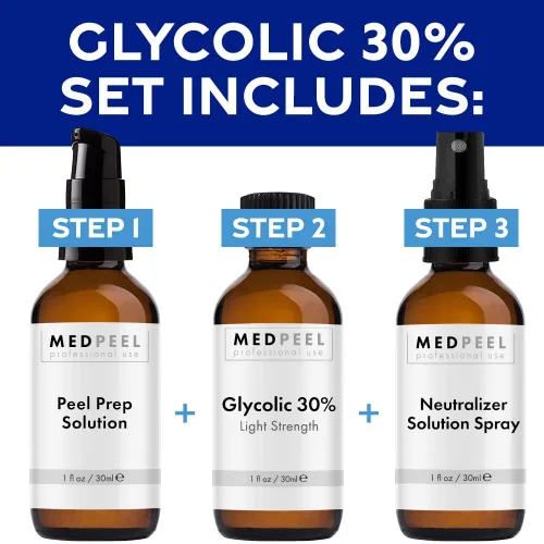 Vista 3 de Peeling químico de ácido glicólico, fuerza profesional y grado médico para exfoliación de la piel, para el tratamiento de líneas finas, arrugas