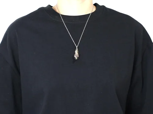 Vista 7 de Colgante de plata de ley 925 de COSUMOSU Steampunk Plague Doctor Bird Beak Mask
