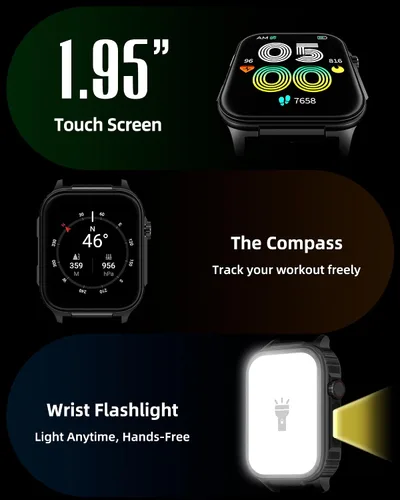 Vista 5 de Parsonver Smart Watch for Men Women GPS, 10-Day Battery Fitness Tracker with Bluetooth Calling, 100+ Sports Modes, Heart Rate, Sleep Monitor, Step