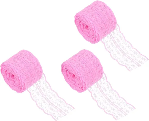 Vista 72 de MECCANIXITY 8 Yard Lace Trim Ribbon, 0.9 Inch Wide Vintage Floral Pattern Crochet Lace Edge Ribbon Trimming for DIY Sewing Crafts Gift Wrap Wedding