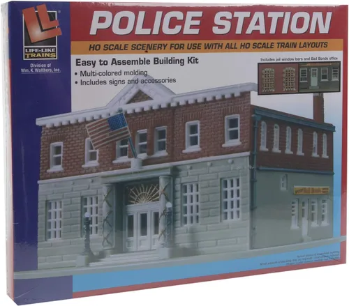 Vista 6 de Life-Like Trains Kits de construcción a escala HO - Estación de policía de Woodlawn