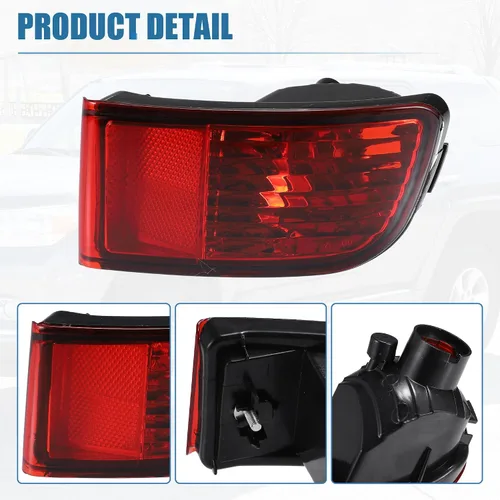 Vista 4 de uxcell Lámpara de luz reflectora de parachoques lateral trasero derecho para Toyota 4Runner 2003-2005 rojo
