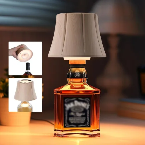 Vista 14 de WILIT Lámpara Inalámbrica de Botella para Botellas de Licor, Lámpara de 3 Niveles de Brillo con Soportes Inalámbricos para Lámparas de Mesa, Luz