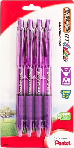 Vista 11 de Pentel RSVP RT Colors - Bolígrafo retráctil (1.0mm) trazo medio, color rosa, barril, tinta rosa, caja de 12 (BK93CRP-P)