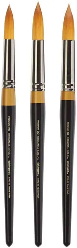 Vista 2 de KINGART Premium Original Gold 9700-26 Grande Round WASH Series - Cepillo para artista, pelo sintético Golden Taklon, mango corto, acuarela, pintura
