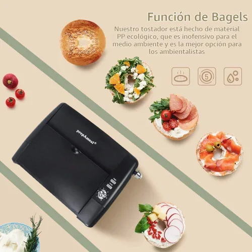 Vista 7 de Tostadora de ranura larga de 2 rebanadas con 6 ajustes de tostado, función de bagel/cancelar, ranuras extra anchas, bandeja extraíble para las Negro