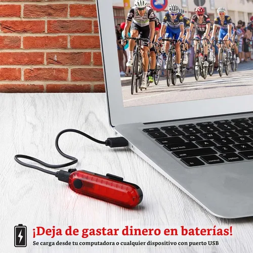 Vista 3 de Bike Tail Light Rechargeable 2 Pack, Rear Red Bike Lights for Night Riding