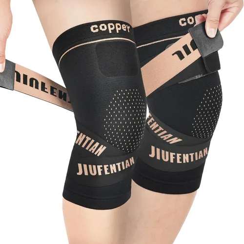 Vista 8 de Rodilleras de cobre para hombres y mujeres (paquete de 2) - Rodilleras de compresión de cobre para dolor de rodilla, artritis, deportes y soporte