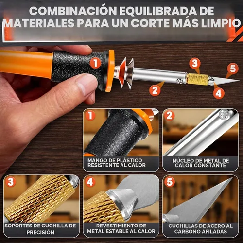 Vista 3 de Juego de herramientas de cortador de plástico de cuchillo caliente; 30 W