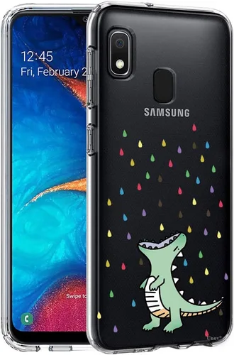 Vista 16 de Unov Funda compatible con Galaxy A10e Galaxy A20e funda transparente con diseño de TPU suave, absorción de golpes, patrón delgado en relieve