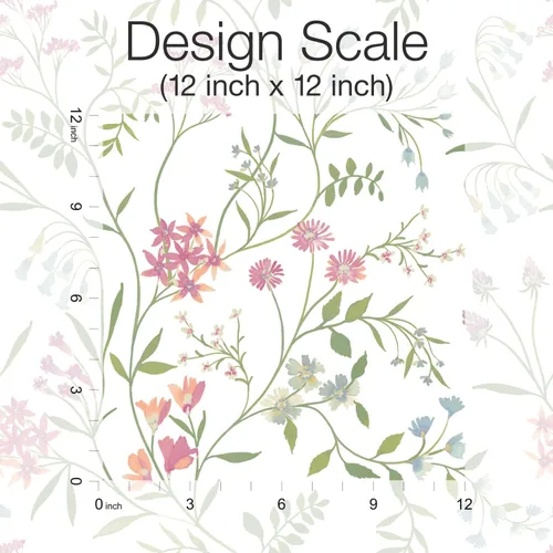 Vista 3 de RoomMates White Meadow Mix - Papel tapiz autoadhesivo Blanco/Verde/Rosa