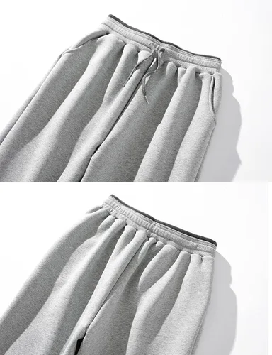 Vista 5 de HeSaYep Pantalones deportivos de forro polar para hombre, con forro de sherpa, pantalones cálidos de invierno, pantalones deportivos con bolsillos