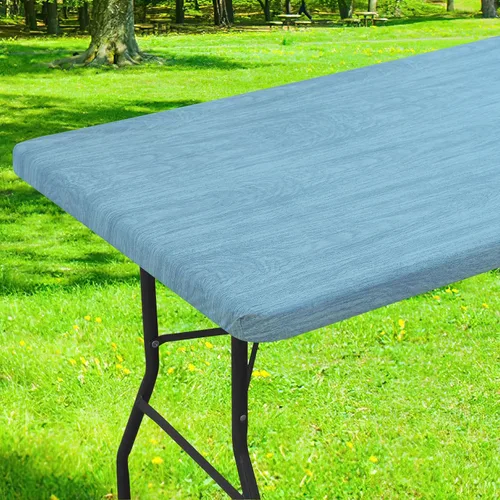 Vista 25 de Smiry Mantel cuadrado para mesa de pícnic, impermeable, elástico, ajustable, para campamento, protector de vinilo con parte trasera de franela Beige