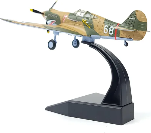 Vista 6 de NUOTIE 1/72 P-40C War Hawk Flying Tigers Fighter Modelo Segunda Guerra Mundial Avión de Guerra Vintage Metal Fundido a Presión Avión Militar