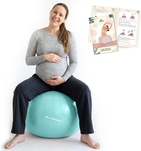 Vista 10 de Trideer - Pelota de embarazo y parto de 1.7 mm extragruesa para yoga, maternidad, parto, ejercicio, fisioterapia, recuperación - Incluye guía