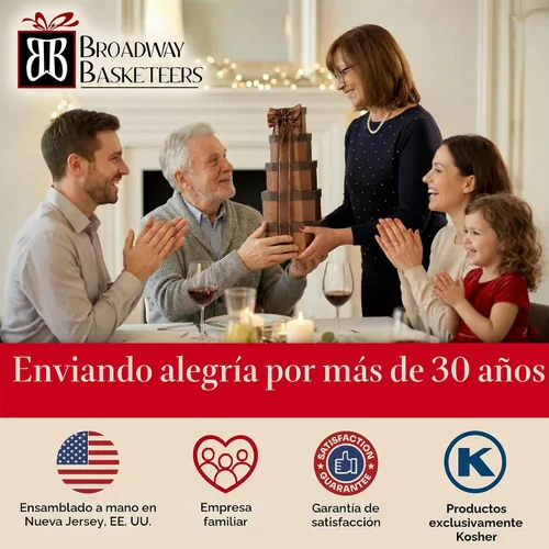 Vista 5 de Torre para regalo de cumpleaños de la marca Broadway Basketeers ¡El regalo de cumpleaños perfecto para que todos disfruten! Torre de comida