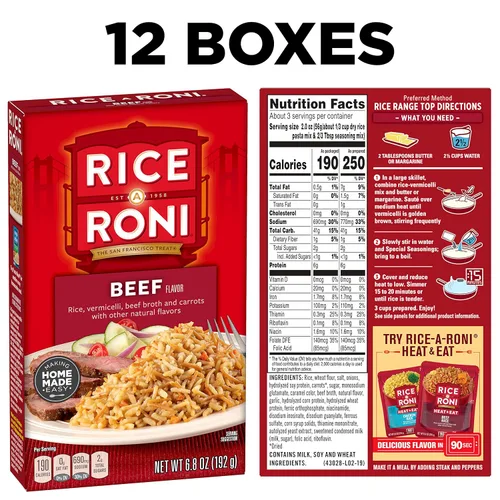 Vista 2 de Rice-A-Roni Carne de res, cajas de 6.8 onzas (paquete de 12)