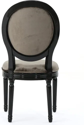 Vista 8 de Christopher Knight Home Camille - Sillas de comedor tradicionales de terciopelo, juego de 2 piezas, gris/negro brillante