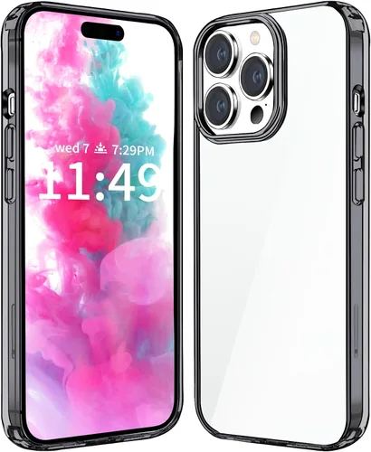 Vista 18 de JJGoo Compatible con iPhone 16 Pro Max Funda transparente, transparente a prueba de golpes, funda protectora trasera de policarbonato duro