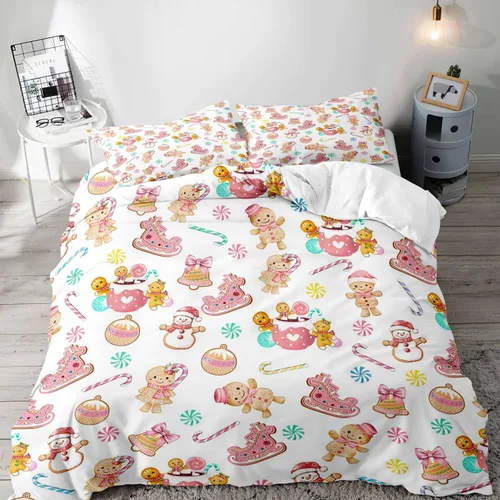 Vista 38 de LUVIVIHOME 2 piezas de funda de edredón de Navidad, juego de ropa de cama individual, ropa de cama rústica de cabaña, colcha de Navidad y Día