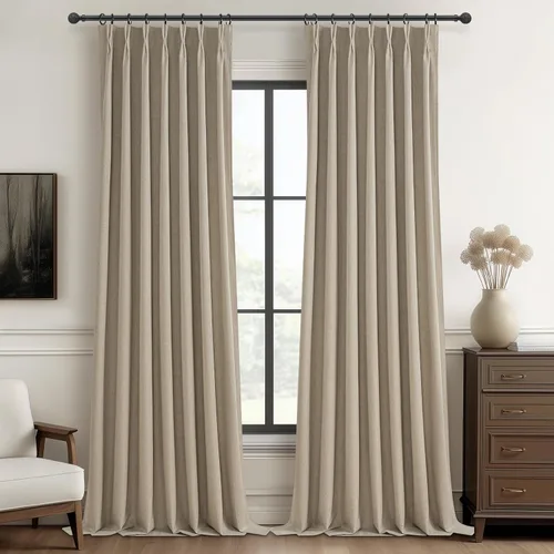 Vista 19 de Cortinas y Drapeados Modernos con Pliegues Pellizco Rosa Bebé de 84 Pulgadas de Largo, Juego de 2 Paneles para Sala de Estar, Cortina de Ventana