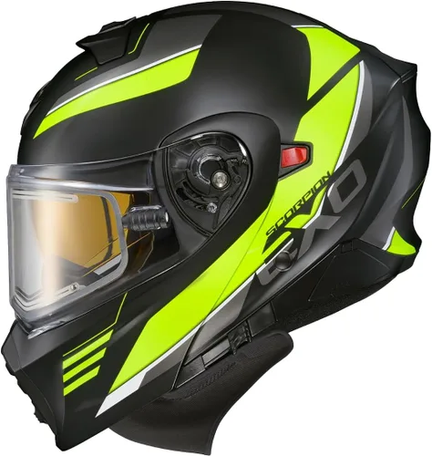 Vista 10 de ScorpionEXO GT930 - Casco modular de moto de nieve de aventura para clima frío con caja de respiración y bolsillos para altavoces listos
