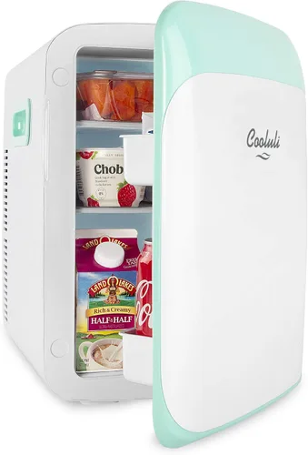 Vista 3 de Cooluli minirefrigerador de 15 L para habitación, auto, escritorio de oficina y dormitorio universitario; enfriador y calentador portátil de 12 V