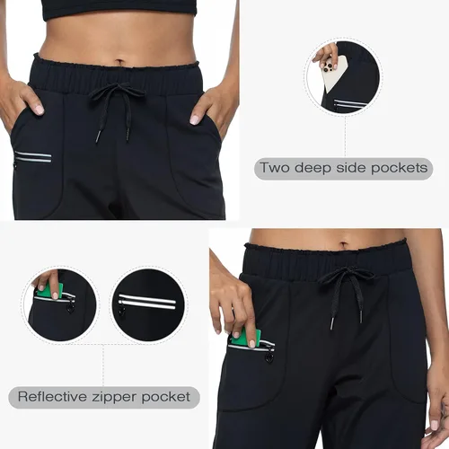 Vista 5 de Haowind - Pantalones deportivos para mujer con bolsillos y cintura elástica, cómodos pantalones de deportivos de descanso para deportes, gimnasio