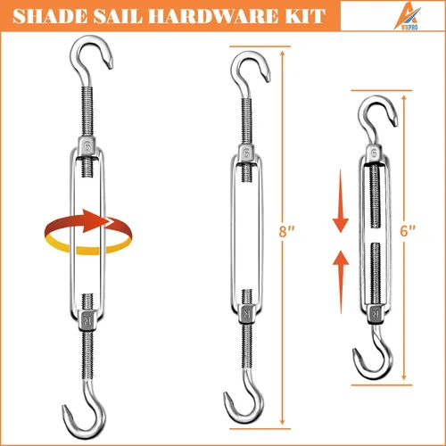 Vista 3 de Kit de accesorios para toldo con tensores de 6 pulgadas para instalación de toldo rectangular