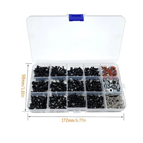 Vista 3 de 520 piezas de kit de tornillos RC universales, conjunto de surtido de tornillos, sujetadores de hardware para camiones y coches RC Crawler Traxxas
