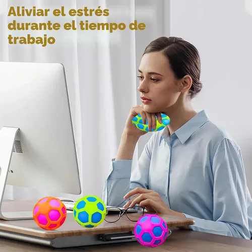 Vista 6 de 3 bolas antiestrés para adultos y niños, bolas de estrés esponjosas con funda reemplazable, juguetes calmantes para adultos, ideales para fiestas