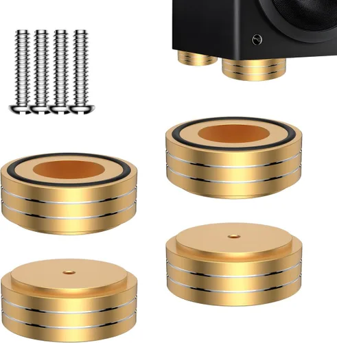 Vista 8 de Viborg Altavoces de alta fidelidad, almohadillas de aislamiento para pies de 2.283 x 0.866 in, 4 amortiguadores de audio de aluminio, aislador