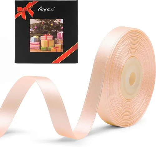 Vista 117 de Cinta de satén verde manzana de doble cara de color sólido de 1/2 pulgada x 25 yardas, cintas perfectas para manualidades, decoración de bodas