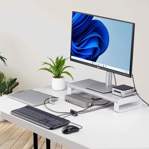 Vista 8 de StarTech - Bloqueo de anclaje para cable periférico, TAA (organizador de cables) Uso con cable de seguridad para laptop, teclado/mouse seguro