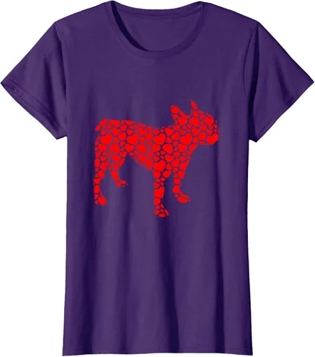 Vista 9 de Camiseta de San Valentín con forma de corazón Bulldog francés, Negro