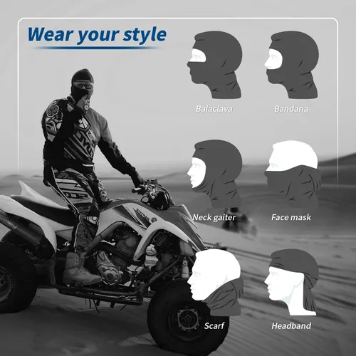Vista 6 de YESLIFE Máscara de esquí, pasamontañas para hombres y mujeres, esquí, snowboard, motocicleta, protección UV, sombrero..