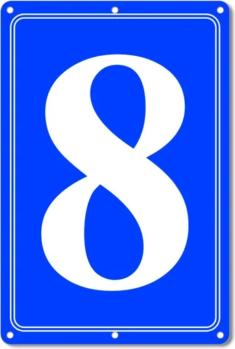 Vista 43 de Premium Aluminum Number Signs, Metal 12" X 8" Blue Numbered Sign Outdoor for Parking Lots, Floor, Dock, Court, Aisle, Field, High Visibility, No