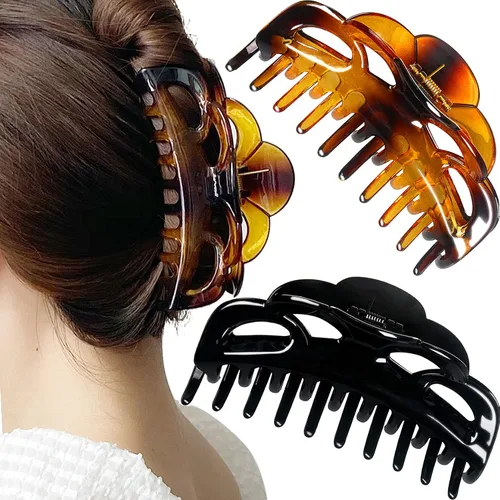 Vista 16 de Pinzas para cabello grandes de plástico, para mujeres con cabello grueso