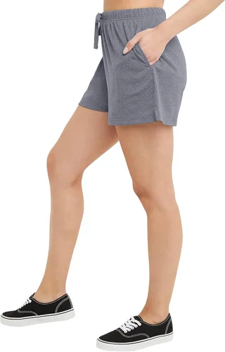 Vista 3 de Hanes Pantalones cortos de jersey ligeros con bolsillos de mezcla triple para mujer, 2.5 pulgadas