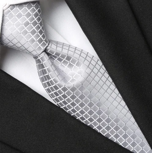 Vista 70 de KissTies Mens Checkered Tie Set Solid Color Festive Necktie + Pocket Square