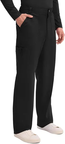Vista 5 de Cherokee Mens Scrub Pants with Cargo Pockets, Two-Way Stretch Modern fit Button Closure with Inside Drawstring Pants - WW140