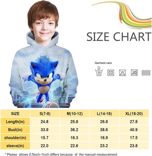 Vista 5 de MULARE Linda sudadera con capucha para niños con estampado 3D, sudadera deportiva para niños y niñas