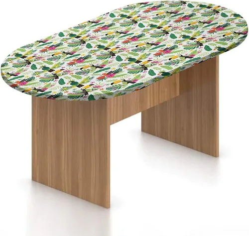 Vista 16 de XISUNYA Mantel ajustable ovalado, decoración de París, funda de poliéster elástico, diseño de horizonte de la ciudad de París con estampado Eiffel