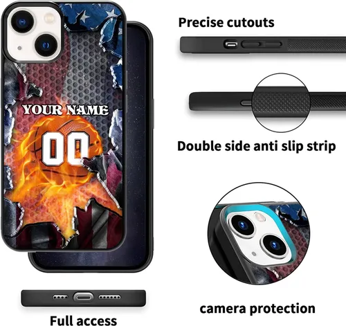 Vista 3 de Funda de goma personalizada con diseño de bandera de Estados Unidos para Galaxy A16/A15/A25/A14/A54/A53/ A03S/A02S América Fuego