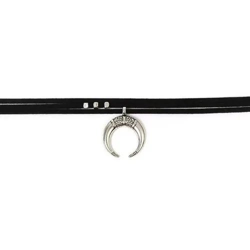 Vista 6 de FMR Gargantilla de luna creciente para mujer, collar de luna, collar de terciopelo negro, collar vintage de múltiples capas, collar con colgante