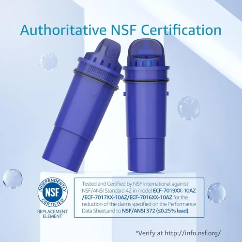 Vista 2 de AQUA CREST Filtro de agua para jarra certificado NSF, repuesto para jarras y dispensadores Pur® PPT700W, CR-1100C y PPF951K (paquete de 3)